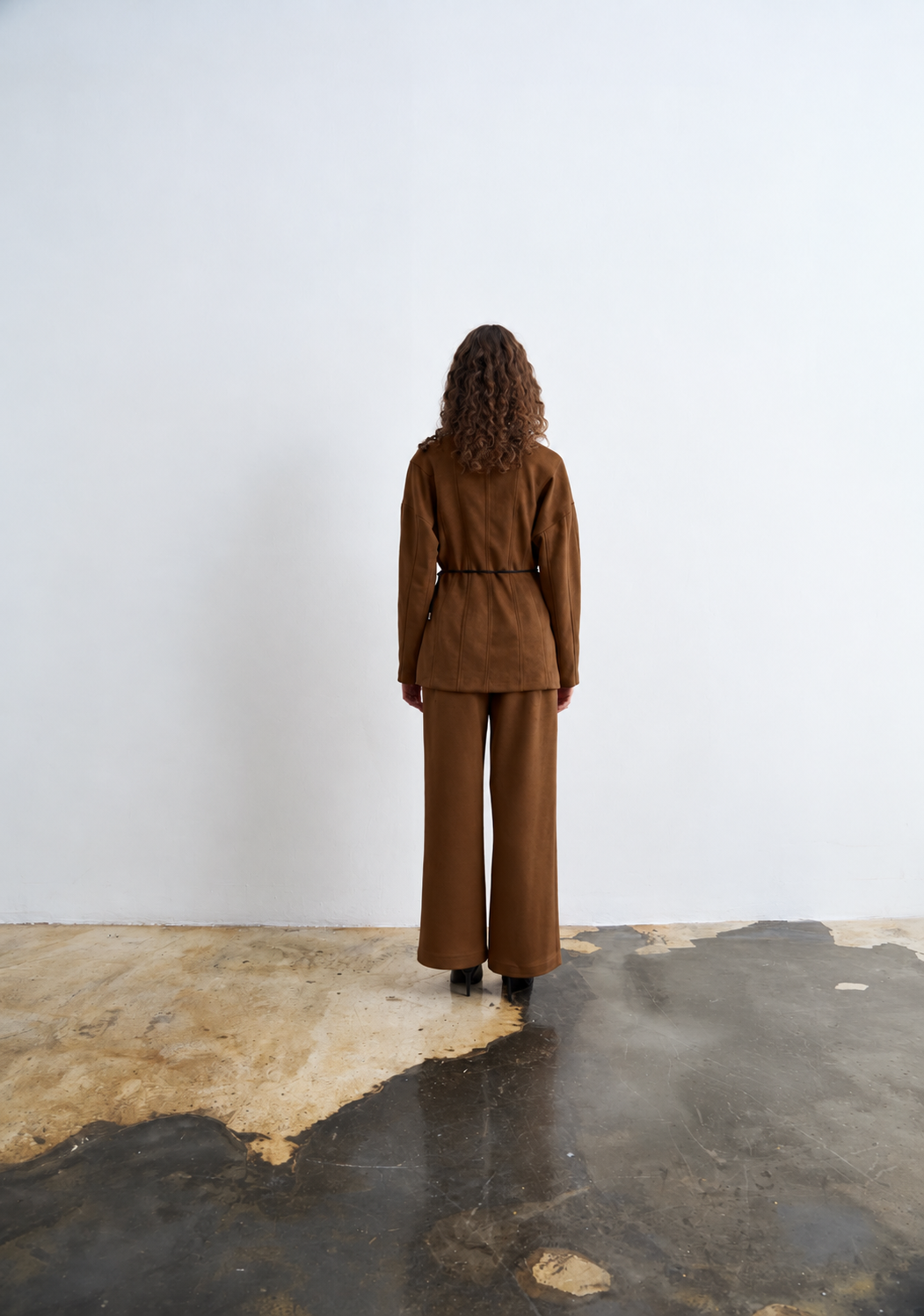 Kuplu Süet Ceket Camel — Görsel 1