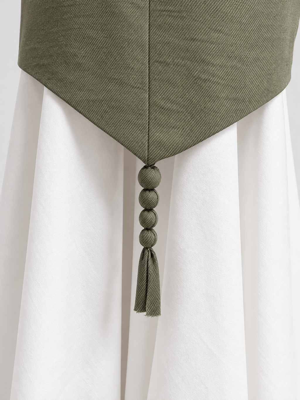 Eteği Poplin Twill Elbise Yeşil — Görsel 3