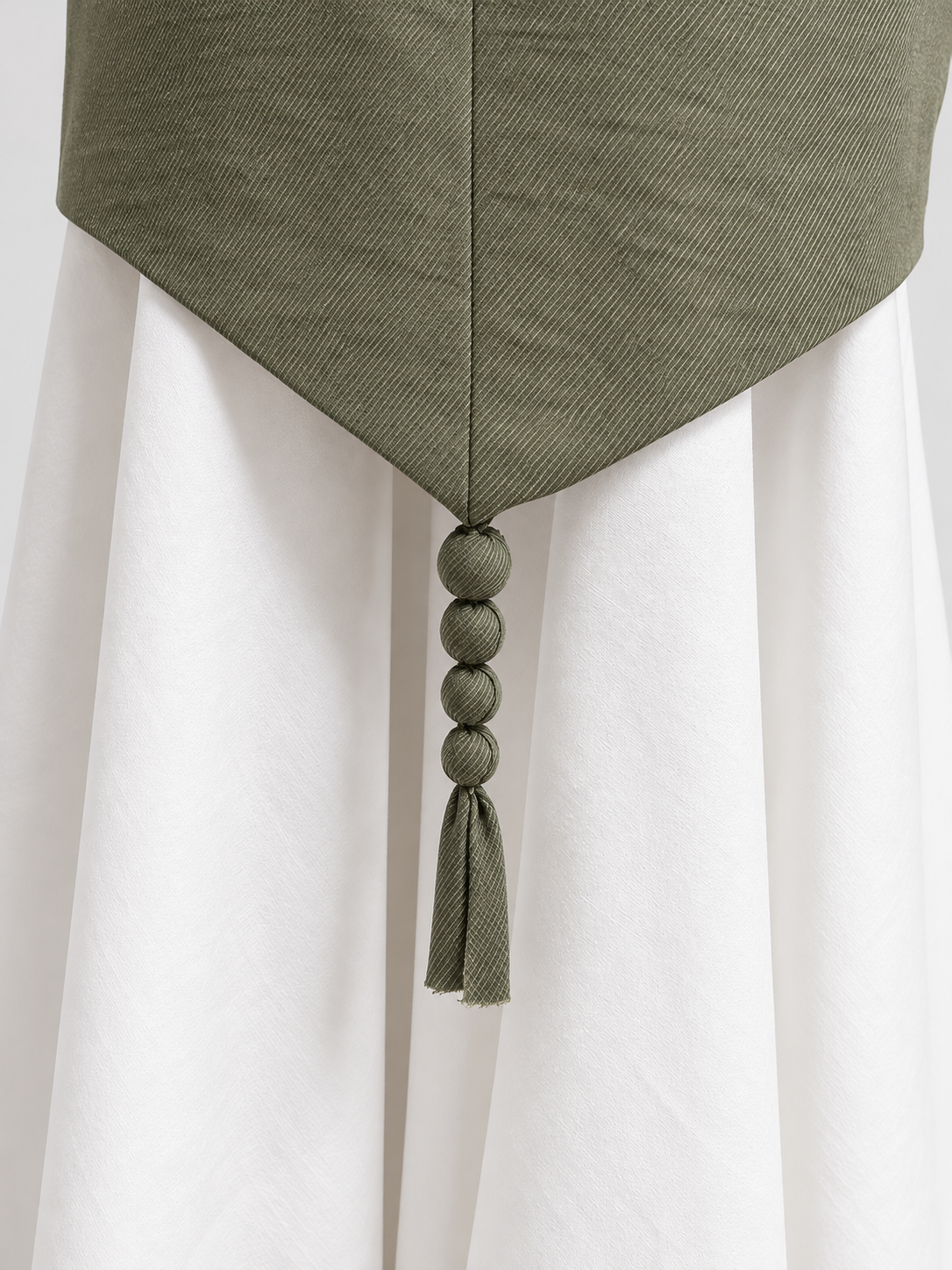 Eteği Poplin Twill Elbise Yeşil — Görsel 3