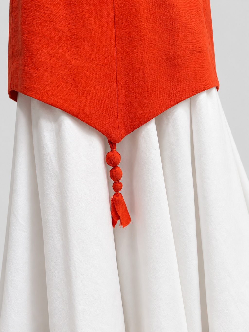 Eteği Poplin Twill Elbise Nar Çiçeği — Görsel 3